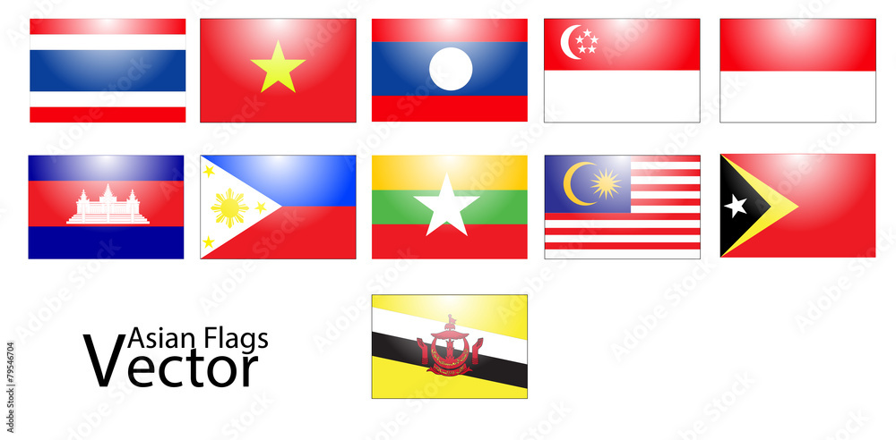 Asian flags