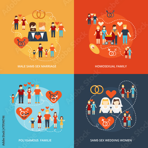 Non-traditional family icons composition