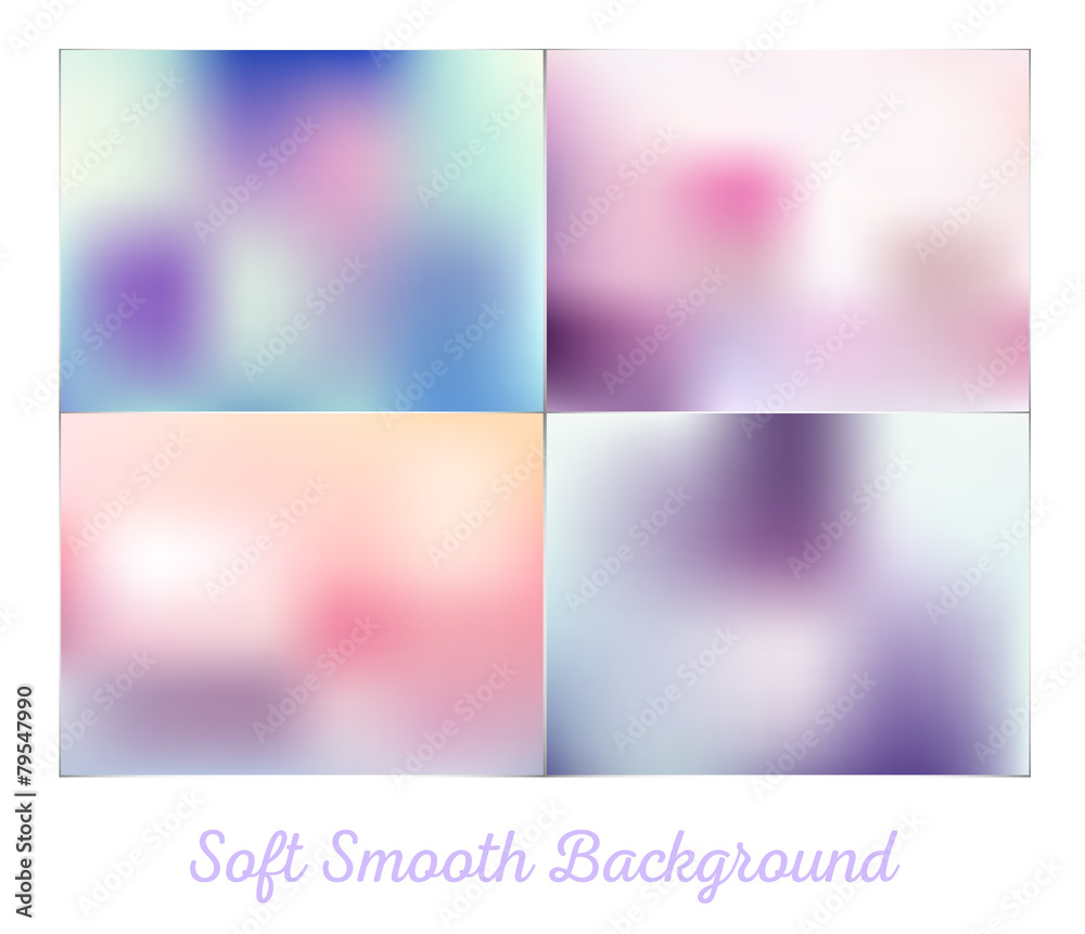 Set of soft smooth mesh pastels background vector