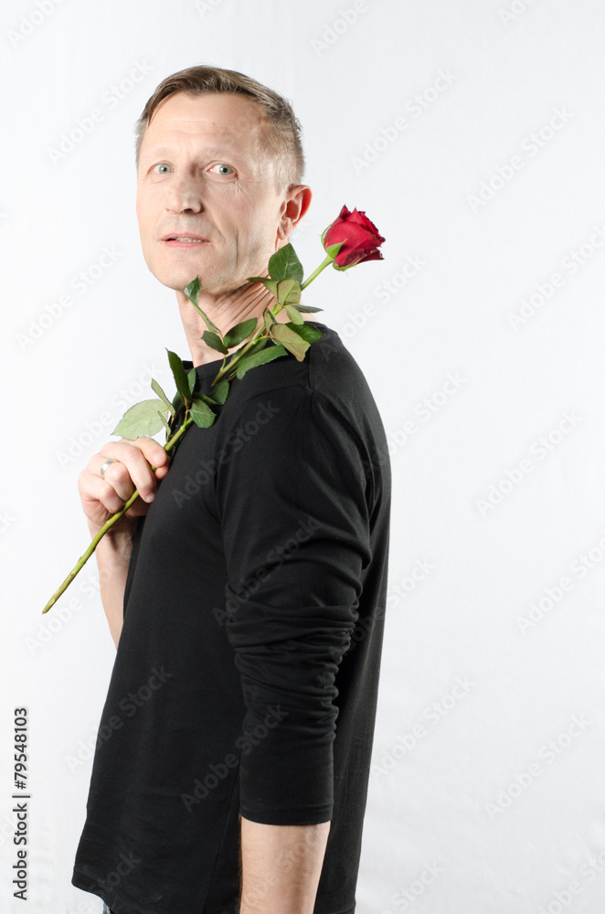 Mann mit Rose Mann mit Rose