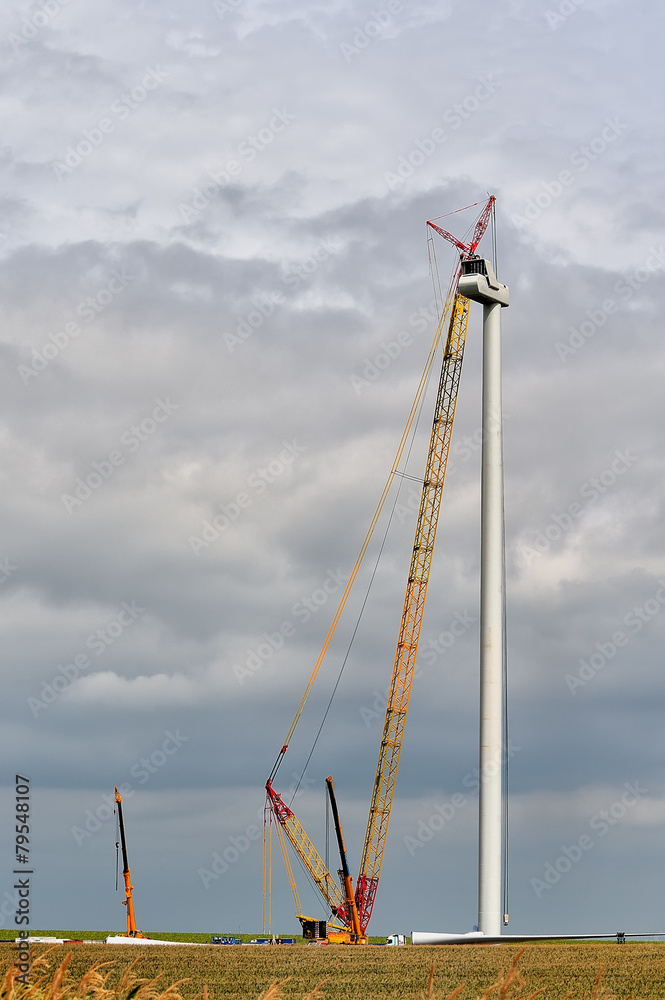 Fototapeta premium Photo of the construction of aerogenerator