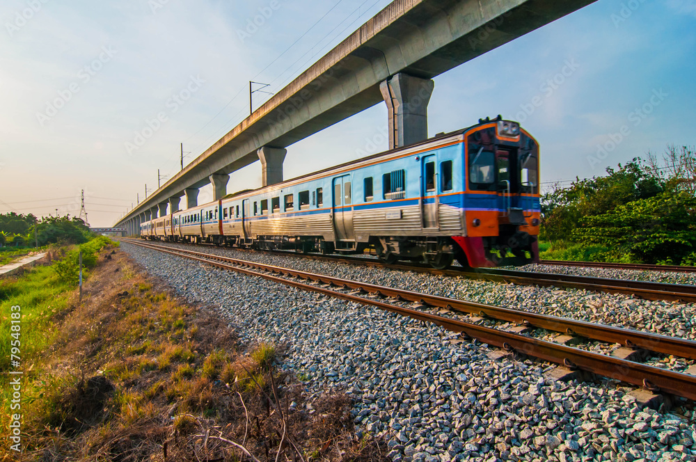 Obraz premium train, Airport Link (City Line) at bangkok thailand.
