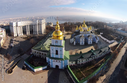 St. Michael's Golden-Domed Cathedral in Kiev, Ukraine, aerial vi
