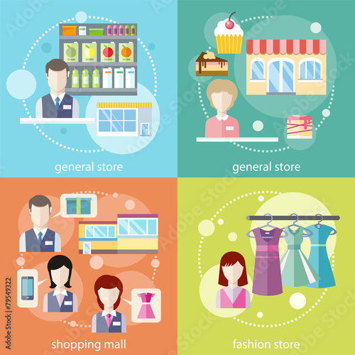 General store, shopping mall and fashion store