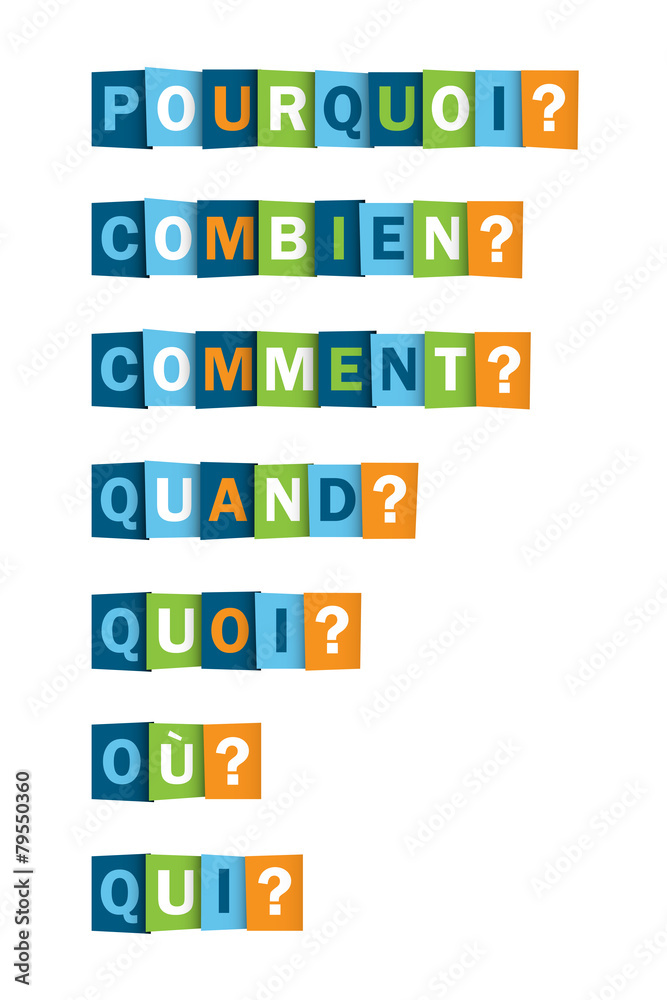 QUESTIONS (comment où quoi pourquoi quand combien) QUESTIONS (comment où quoi pourquoi quand combien)