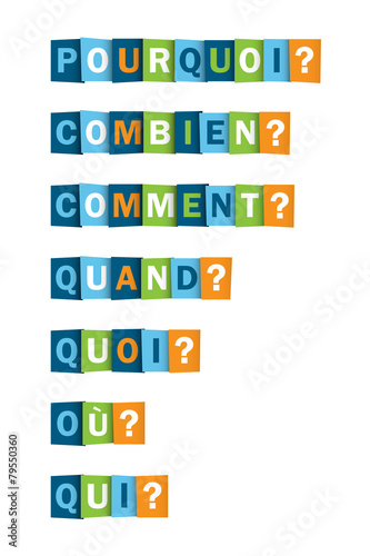 QUESTIONS (comment où quoi pourquoi quand combien)