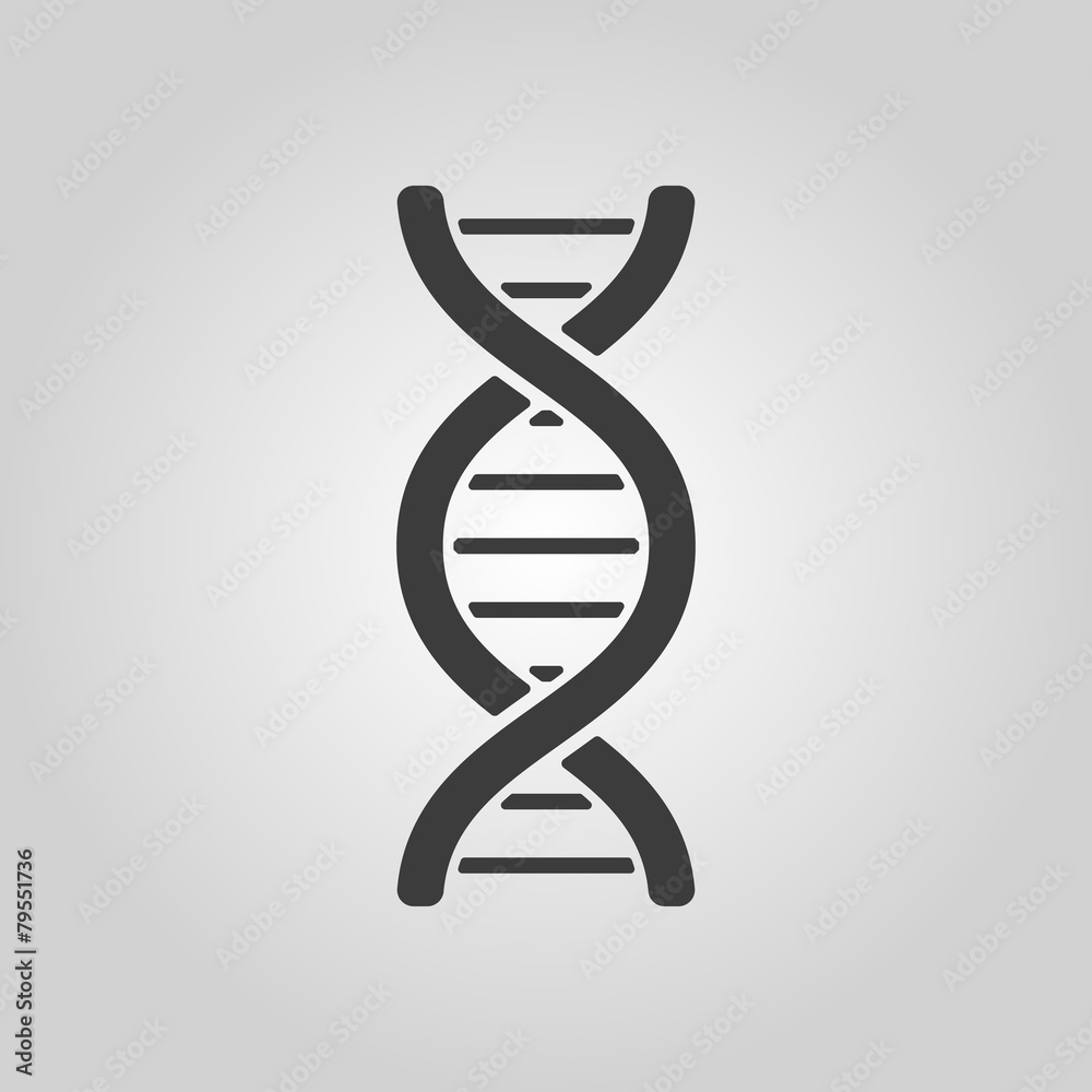 The dna icon. DNA symbol. Flat - obrazy, fototapety, plakaty 