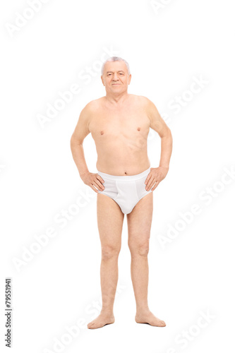 Senior posing in white underwear