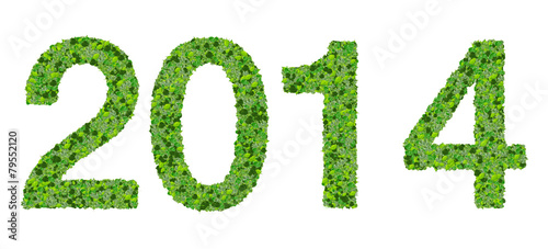 Year 2014  date made from green leaves.