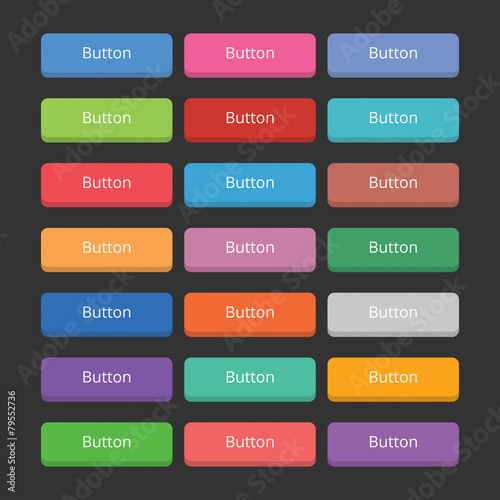 21 Chunky 3d buttons set in various colours