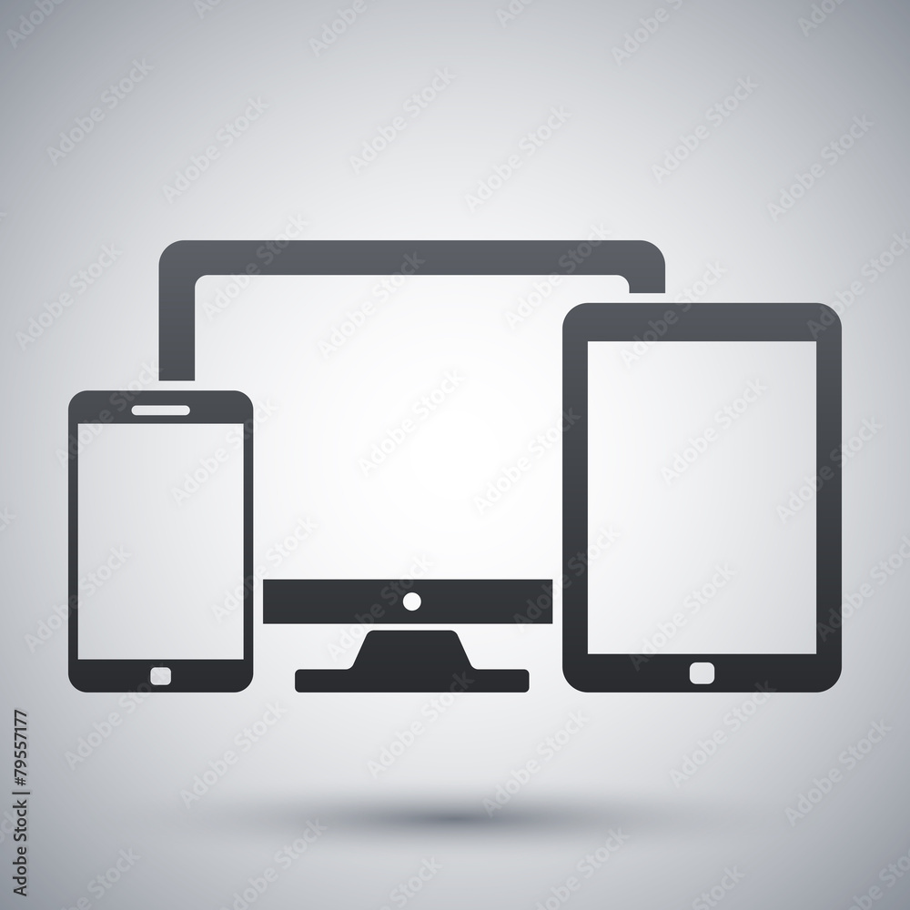 Vector smartphone, tablet and PC icon Vector smartphone, tablet and PC icon