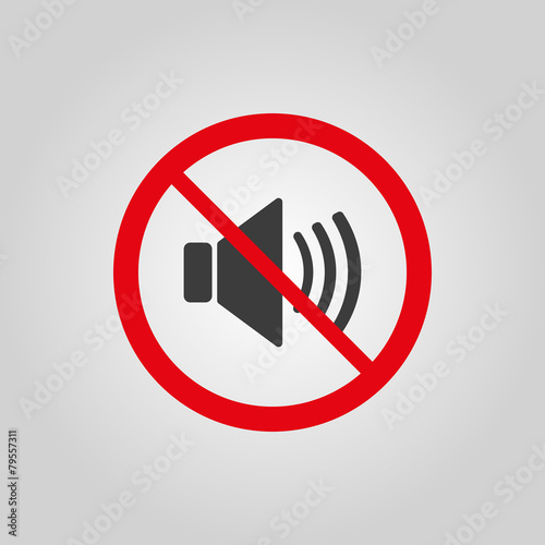 The no sound icon. Volume Off symbol. Flat