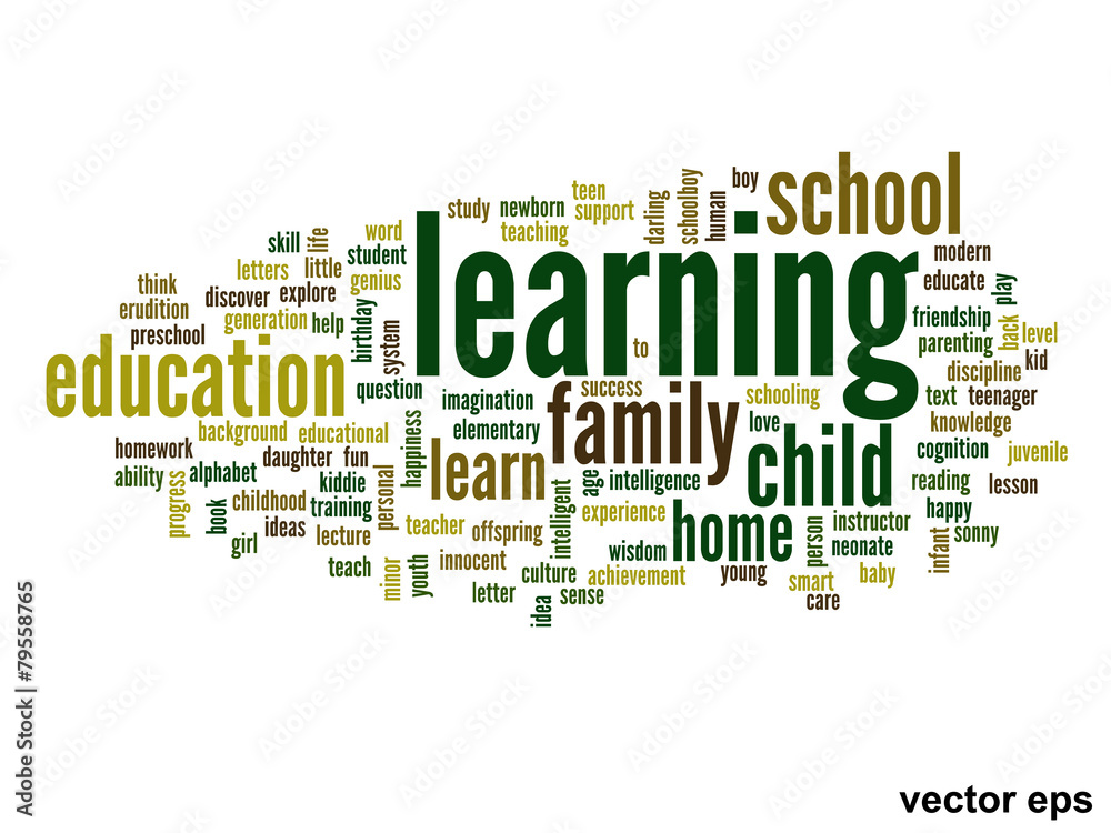 Vector conceptual  education word cloud