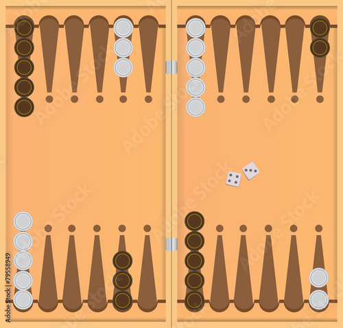 Billede på lærred Starting position in the game of backgammon