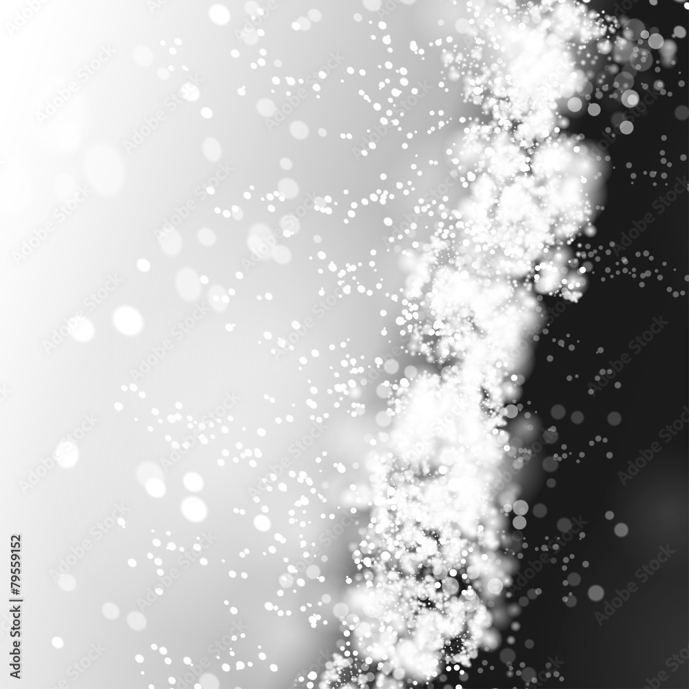 Obraz premium Black background with blurred light spot.