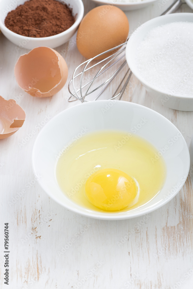 ingredients for baking on a white table, vertical ingredients for baking on a white table, vertical