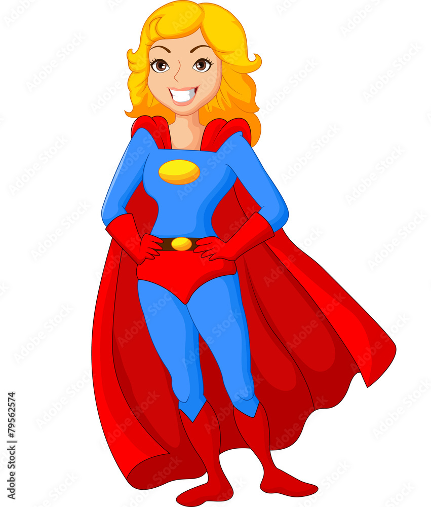 Cartoon female super hero posing