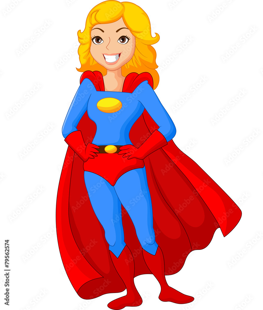 Fototapeta premium Cartoon female super hero posing