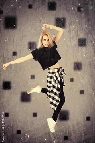 Hip hop dancer portrait on ...