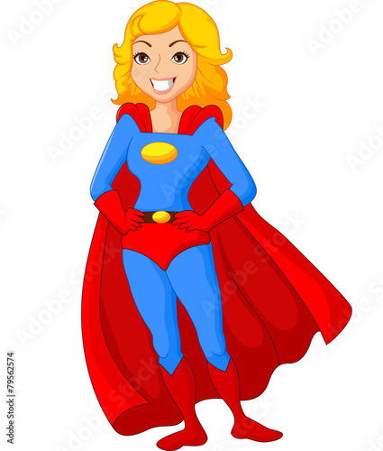Cartoon female super hero posing