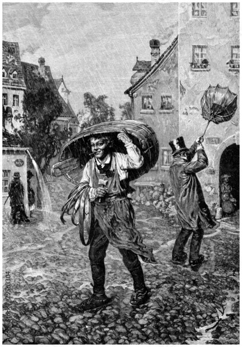 Tableau sur toile Rain & Wind - Pluie & Vent - 19th century