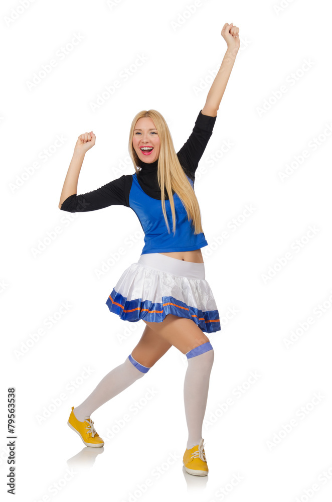Cheerleader isolated on the white background Cheerleader isolated on the white background