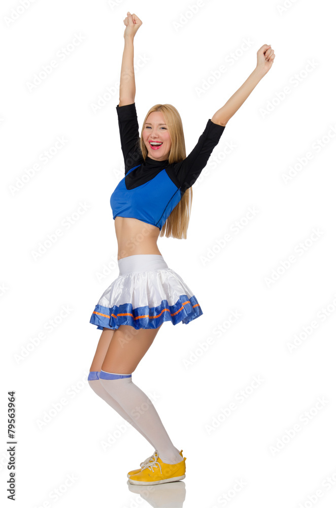 Cheerleader isolated on the white background Cheerleader isolated on the white background