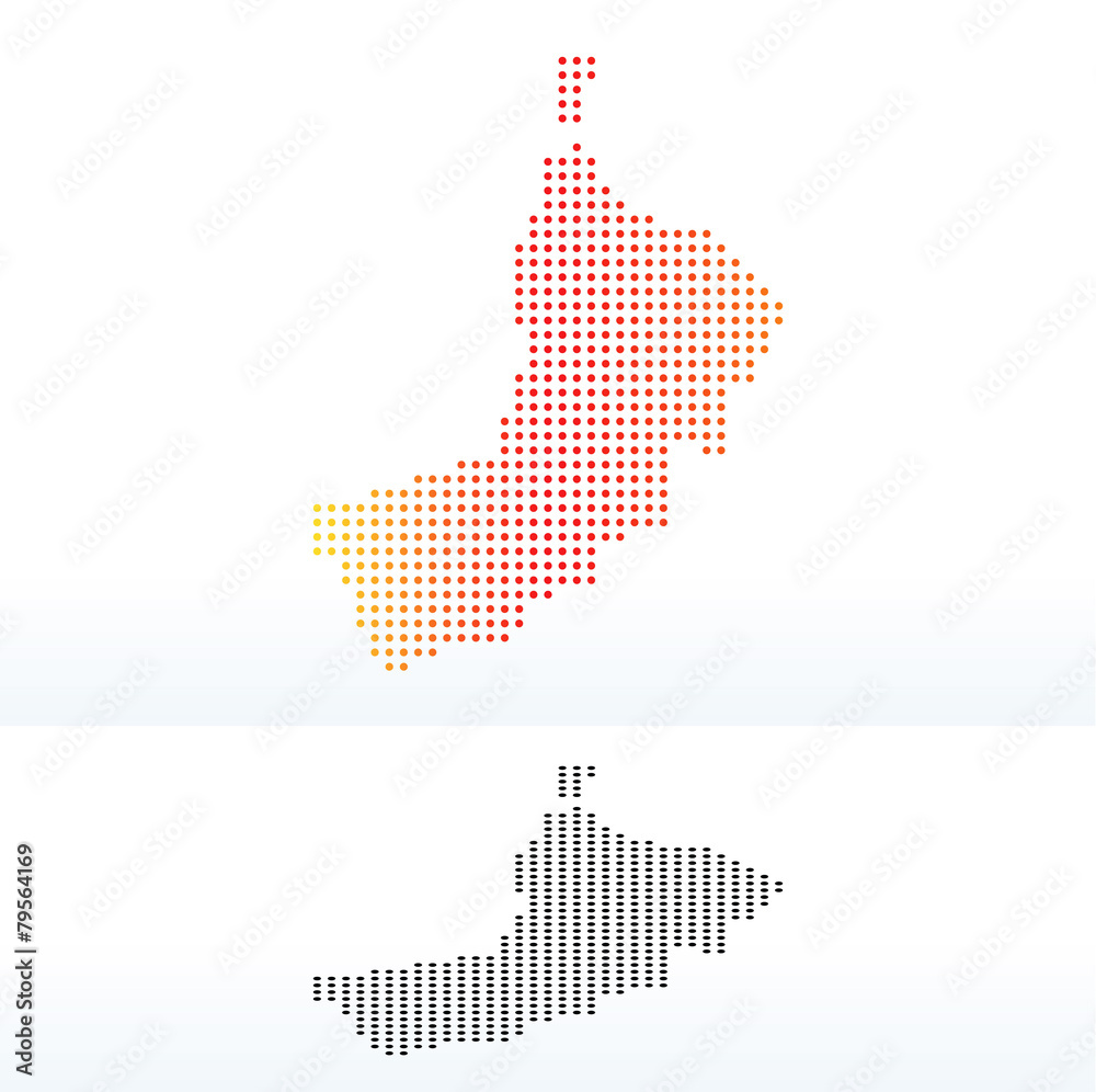 Map  Sultanate of Oman with Dot Pattern