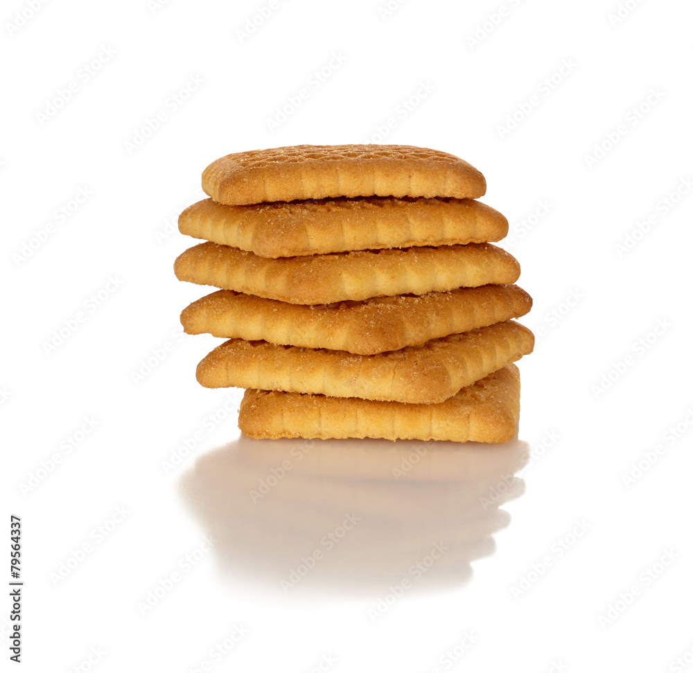 Yellow Cookie Isolated on White Background, Homemade Dessert Yellow Cookie Isolated on White Background, Homemade Dessert