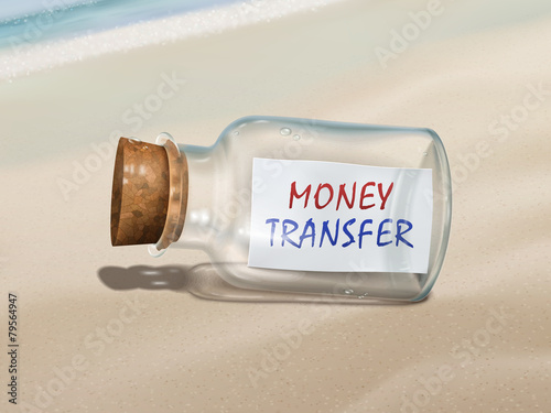 money transfer message in a bottle