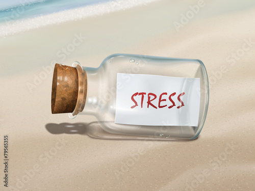 stress message in a bottle