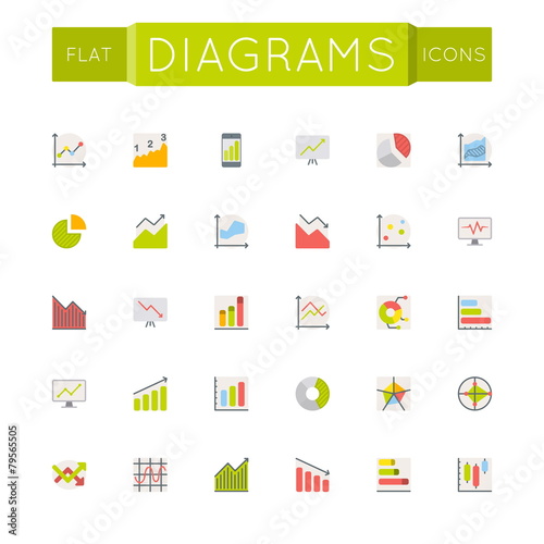 Vector Flat Diagrams Icons