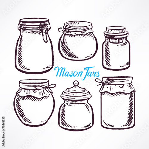 sketch mason jars
