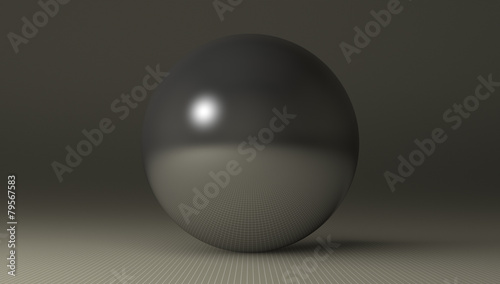 Steel glossy sphere