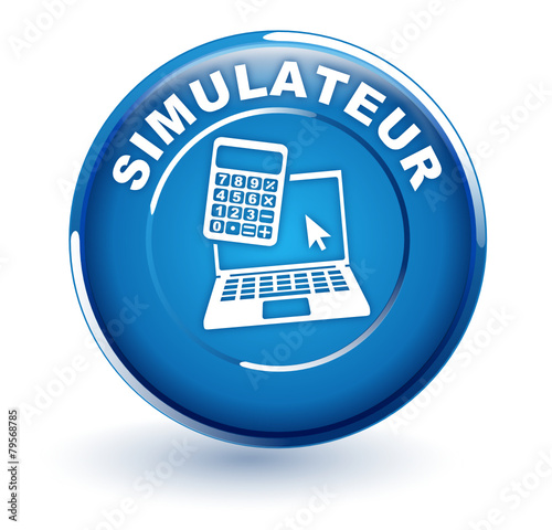 simulation sur bouton bleu