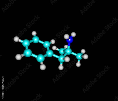 Phentermine molecule isolated on black © ollaweila