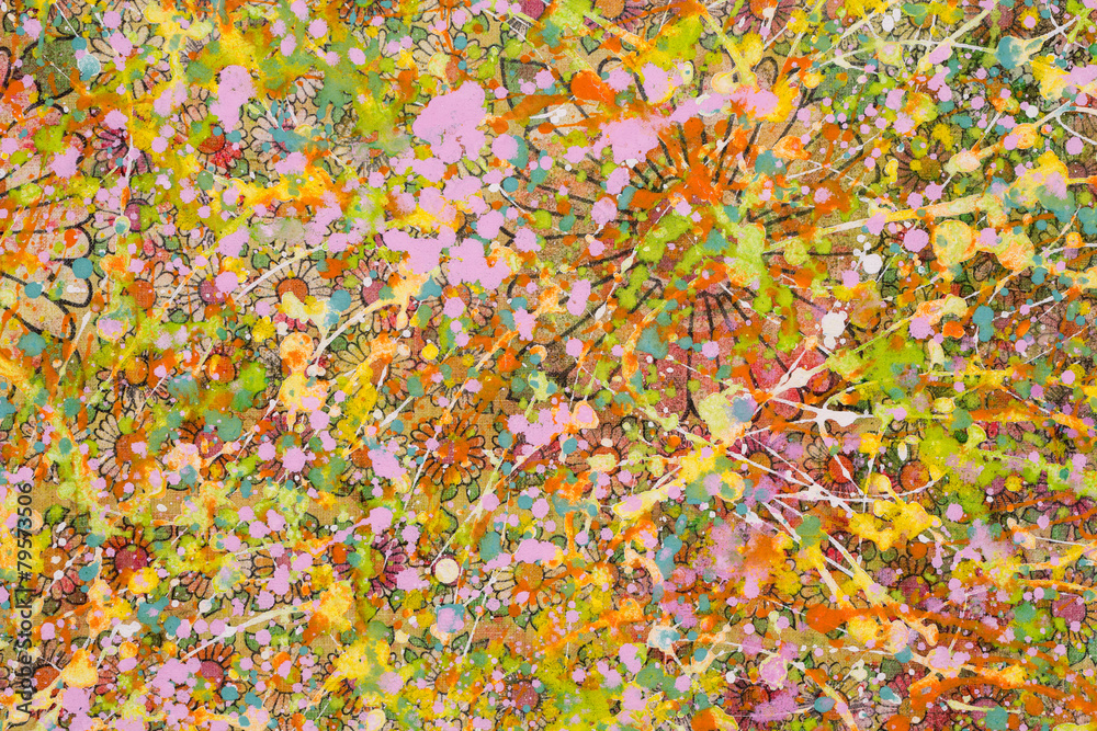 Fototapeta premium The flowery background sloppy with colourful paint