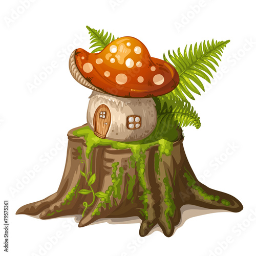 House for gnome made from mushroom
