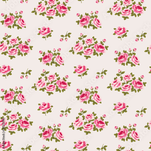 Seamless floral pattern with little roses © Volha Hlinskaya