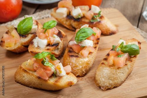 Appetizer bruschetta.