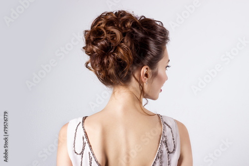 women in the image of the bride beautiful wedding hairstyle