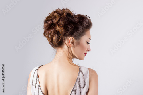 women in the image of the bride beautiful wedding hairstyle