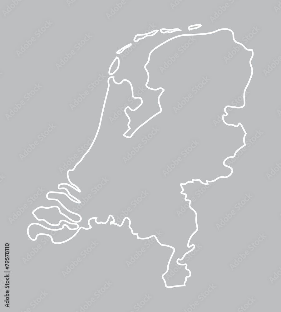 abstract outline of Netherlands map