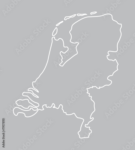 abstract outline of Netherlands map