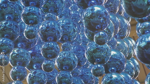 Merry hanging floating blue decorations