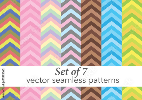 Set of zig zag seamless vector pattern