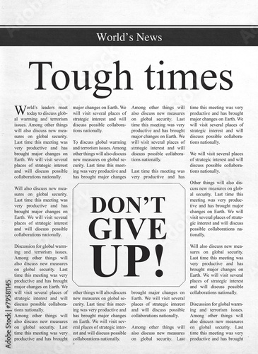 Canvas Print Tough times, don't give up