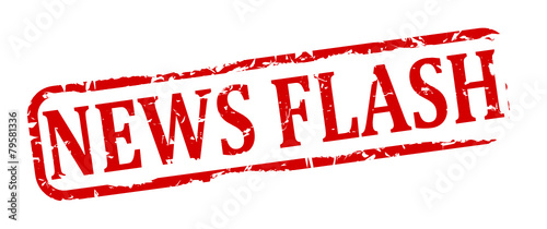 Damaged red oval stamp nápisem- news flash - vector