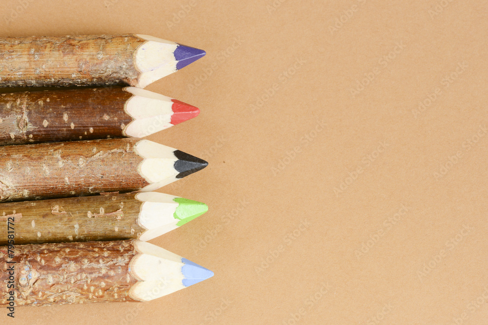 Obraz premium Multicolored pencils for drawing on background