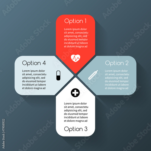 Vector circle plus sign infographic. Template for diagram, graph
